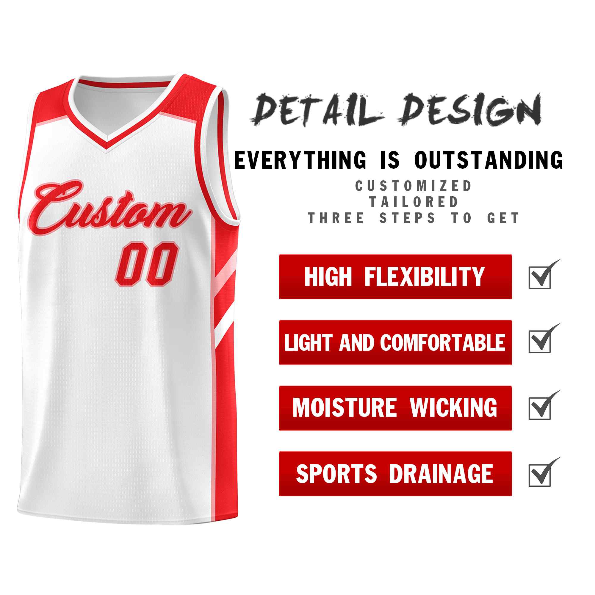Custom White Red-Pink Classic Sets Sports Uniform Basketball Jersey