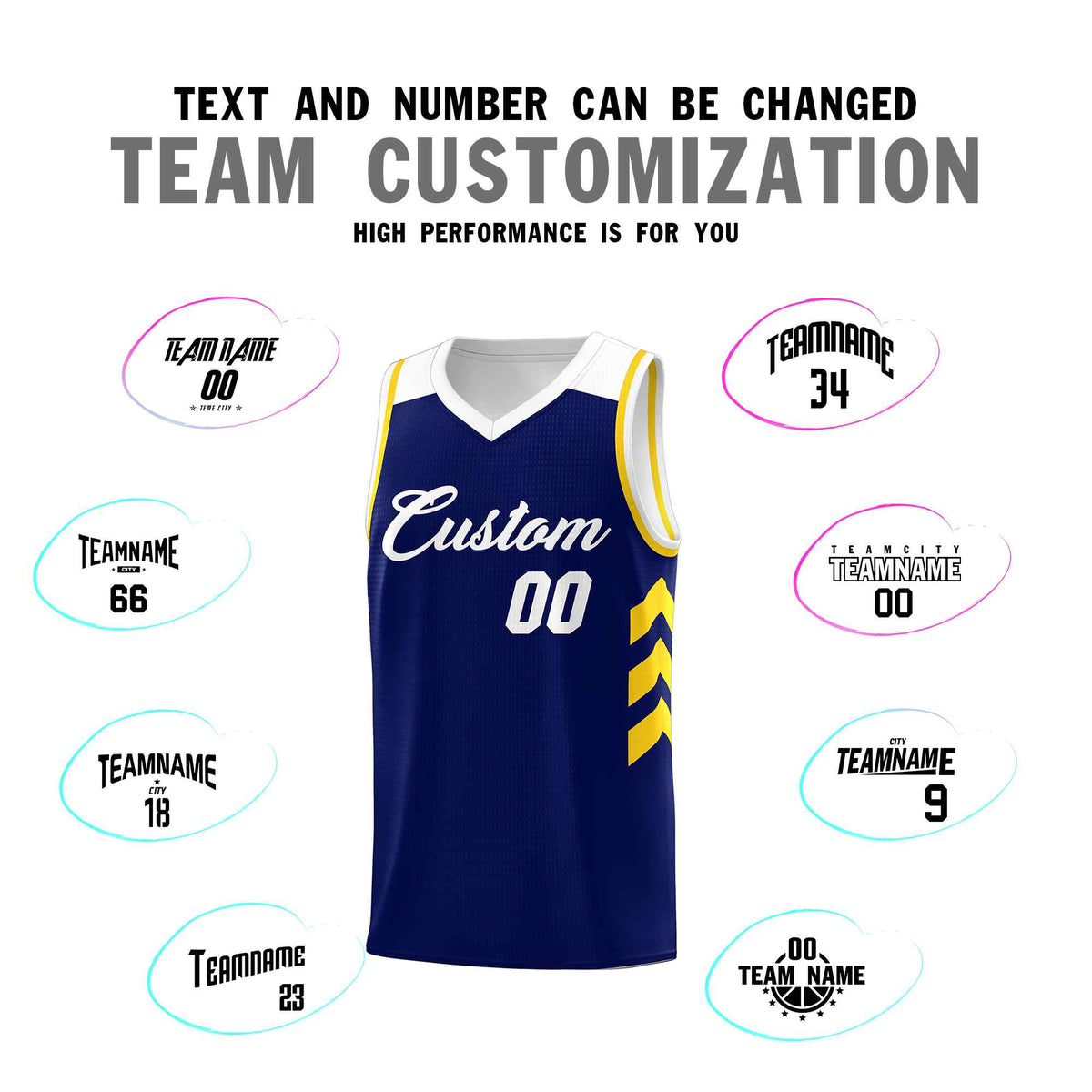 Custom Navy White Classic Kits Sports Uniform Basketball Jersey