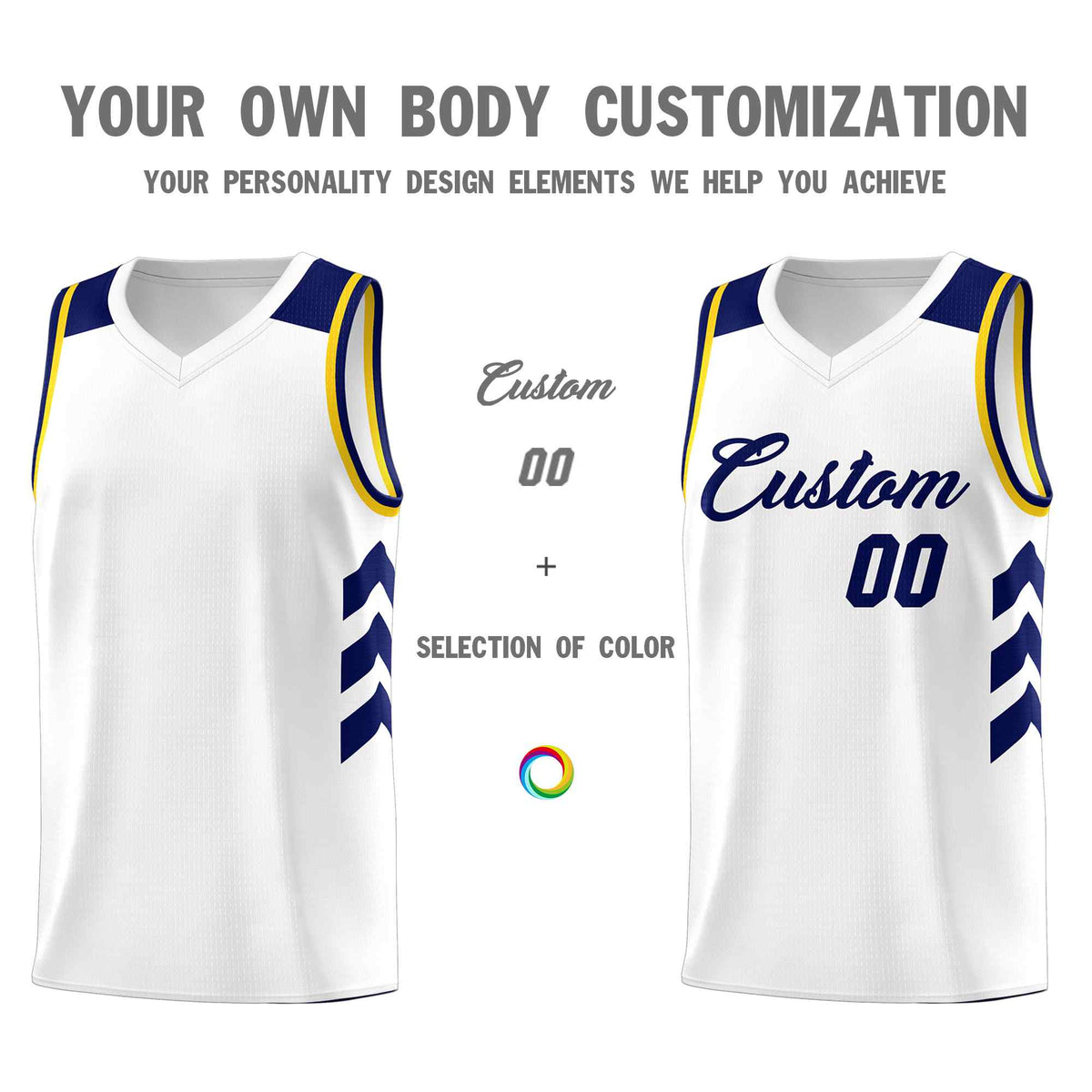 Custom White Navy Classic Kits Sports Uniform Basketball Jersey