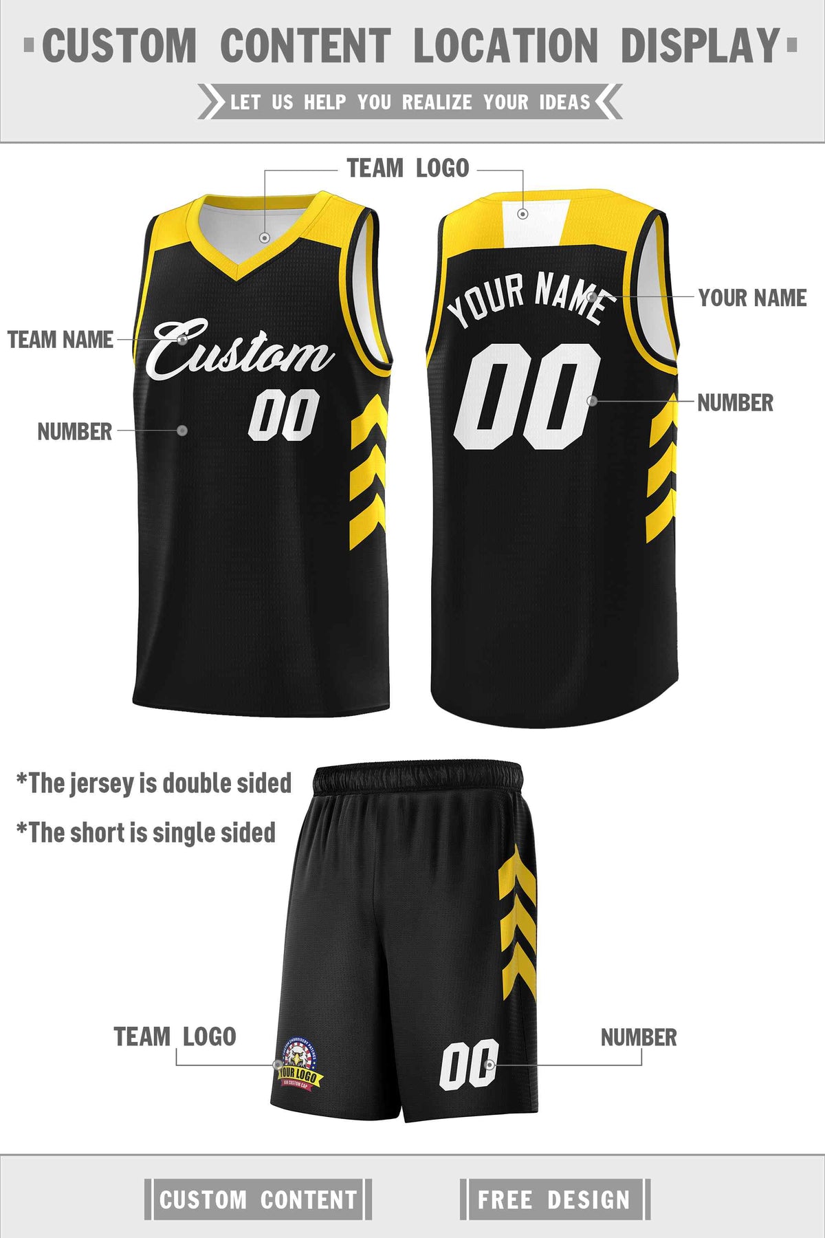 Custom Black White Classic Kits Sports Uniform Basketball Jersey