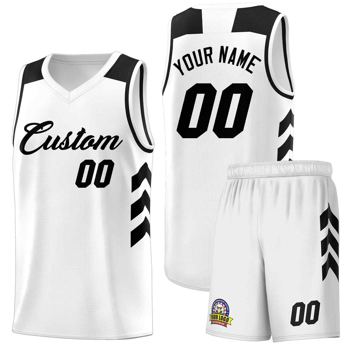 Custom White Black Classic Kits Sports Uniform Basketball Jersey