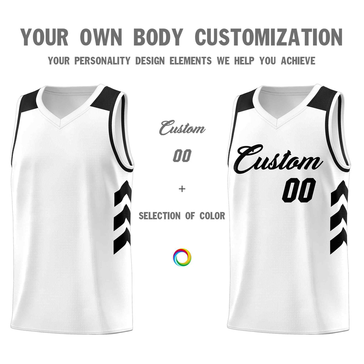 Custom White Black Classic Kits Sports Uniform Basketball Jersey