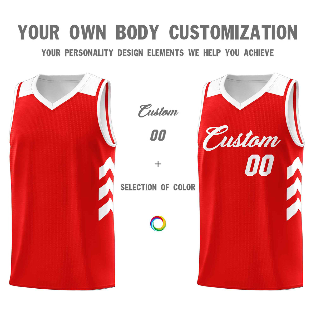Custom Red White Classic Kits Sports Uniform Basketball Jersey
