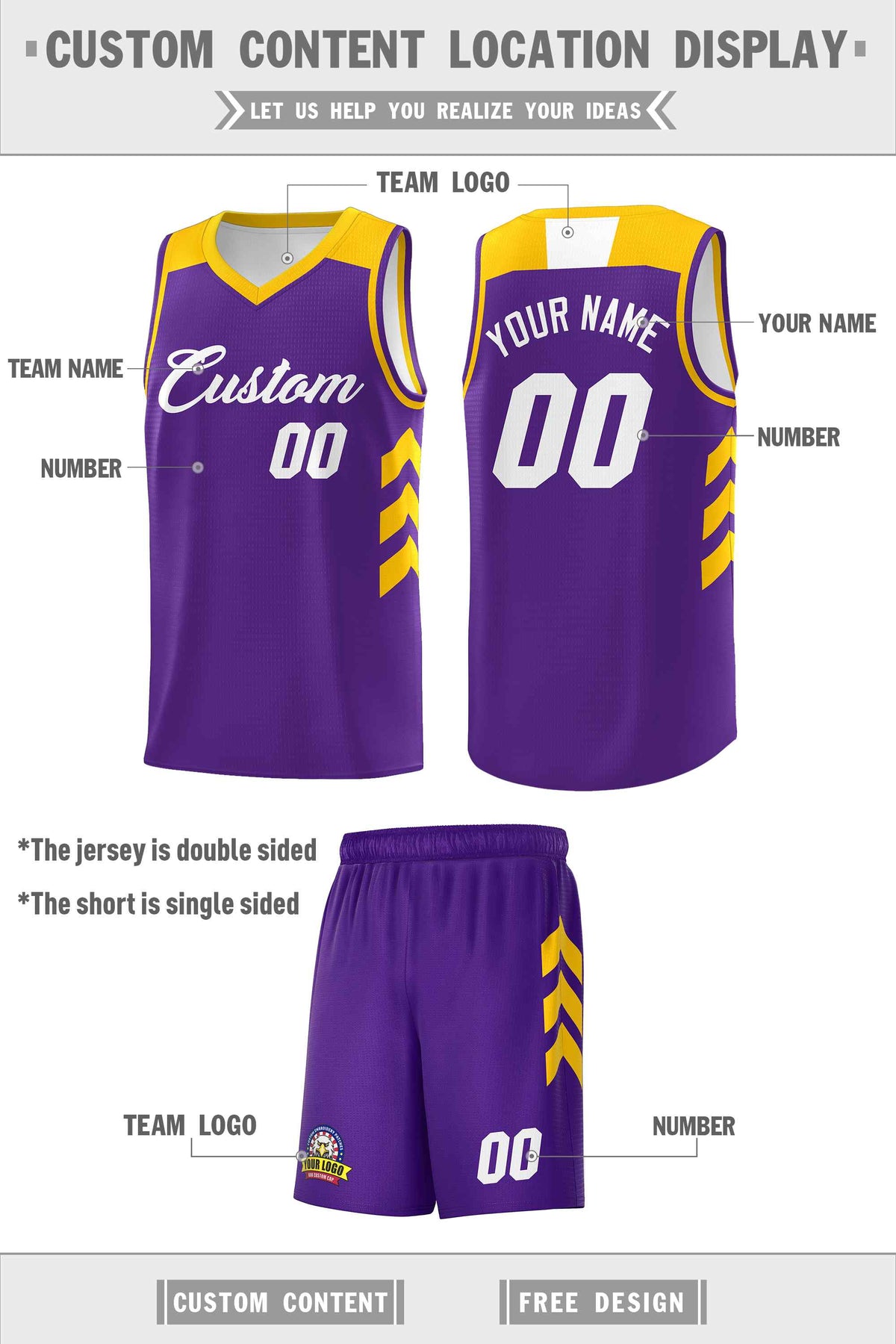 Custom Purple White Classic Kits Sports Uniform Basketball Jersey
