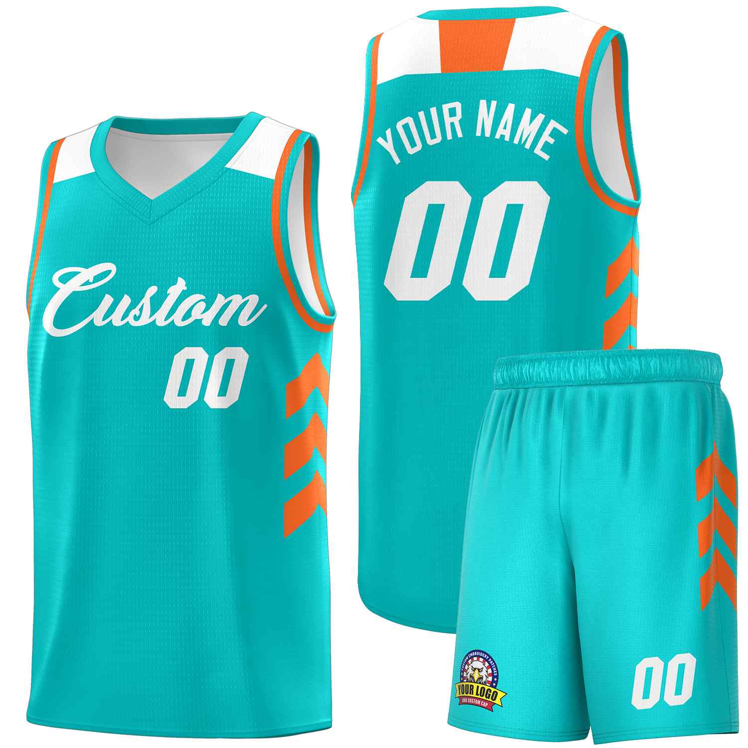 Maillot de basket-ball personnalisé Aqua White Classic Kits
