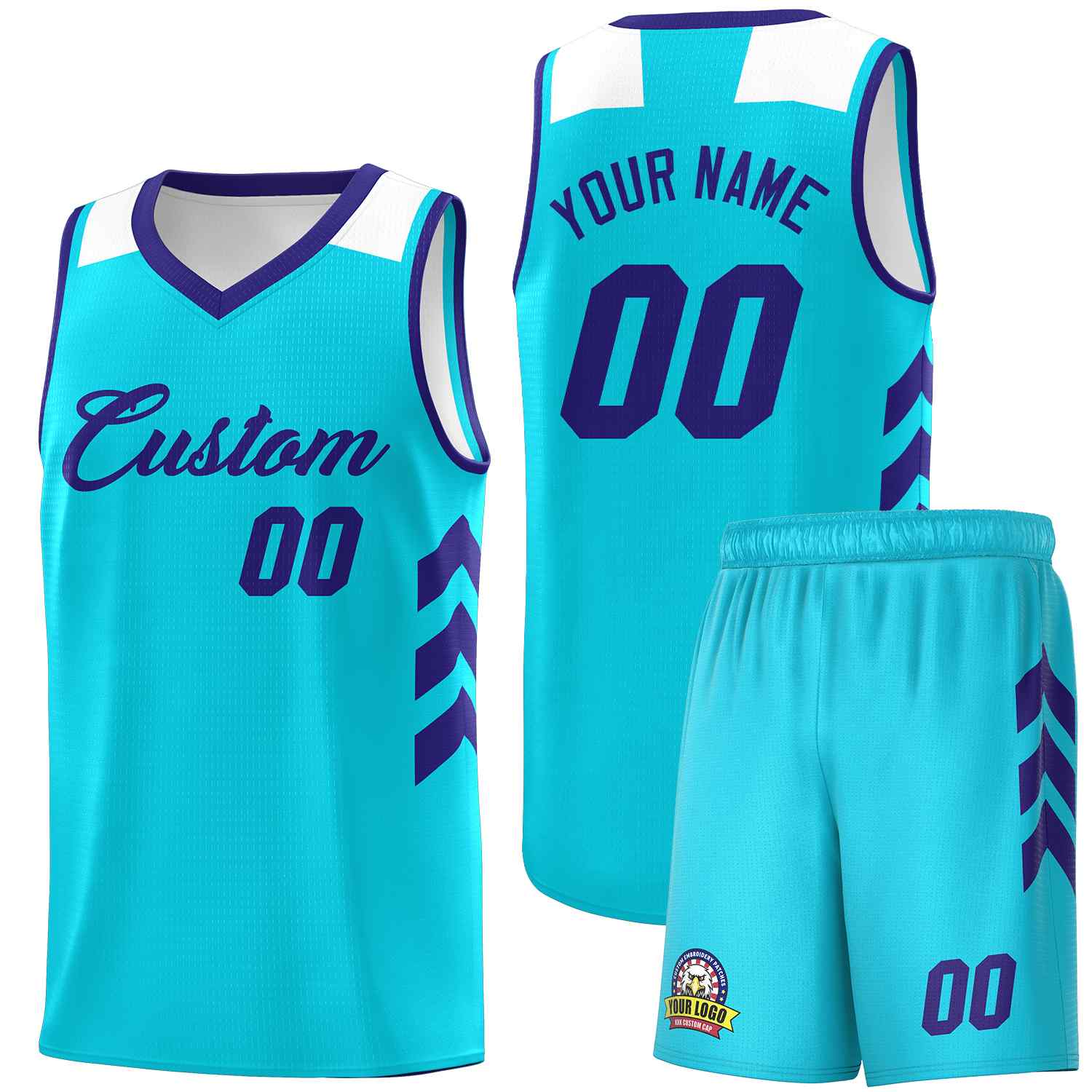 Custom Aqua Royal Classic Kits Sports Uniform Basketball Jersey