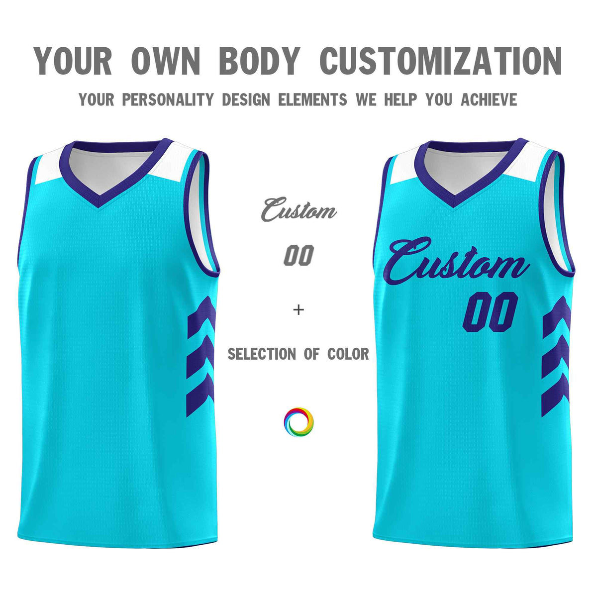 Custom Aqua Royal Classic Kits Sports Uniform Basketball Jersey