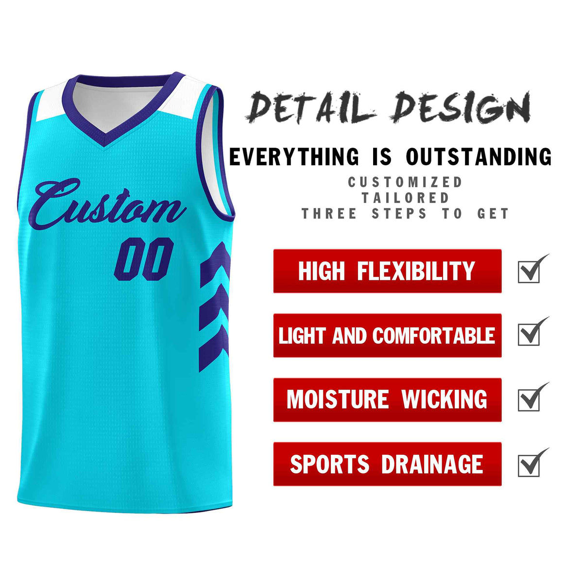Custom Aqua Royal Classic Kits Sports Uniform Basketball Jersey