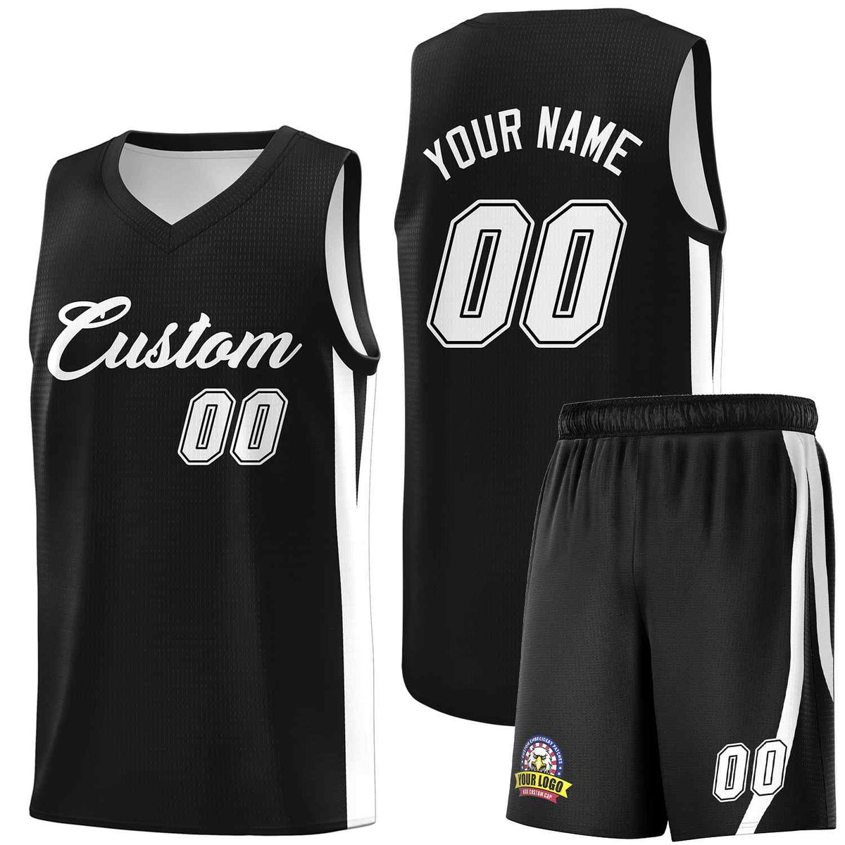Custom Black White Classic Kits Sports Uniform Basketball Jersey | KXKSHOP