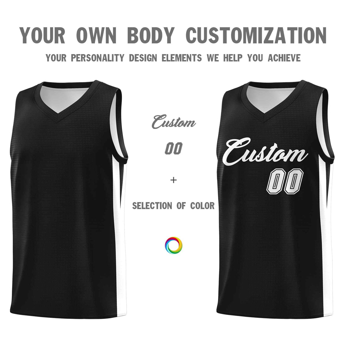 Custom Black White Classic Kits Sports Uniform Basketball Jersey | KXKSHOP