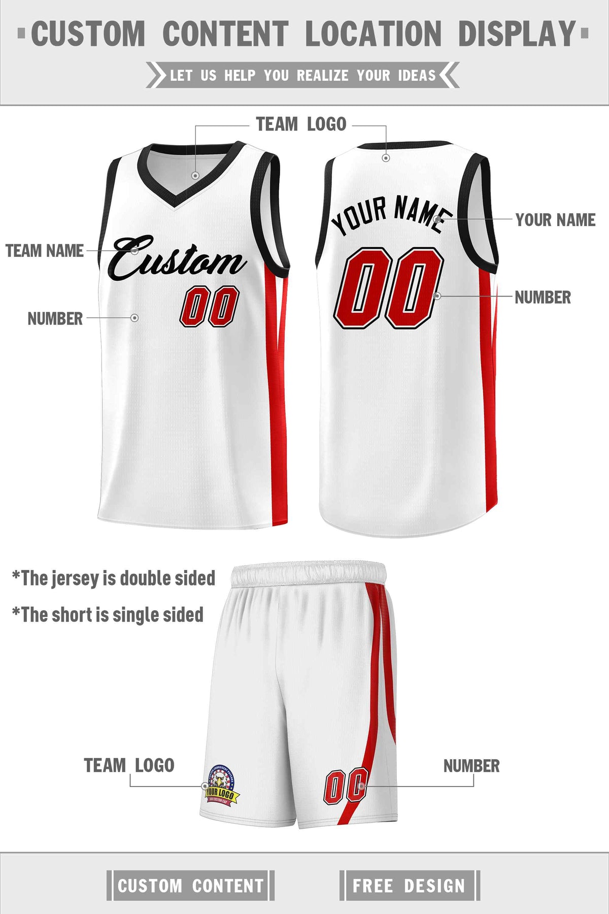 Custom Black White Classic Kits Sports Uniform Basketball Jersey | KXKSHOP