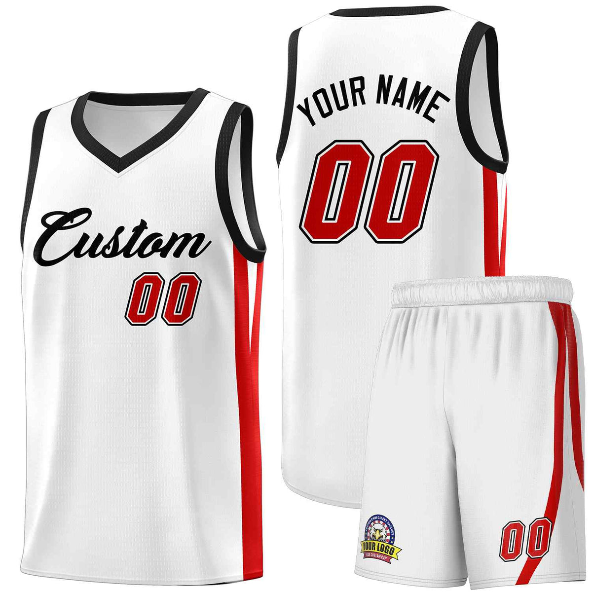 Custom White Black Classic Kits Sports Uniform Basketball Jersey | KXKSHOP