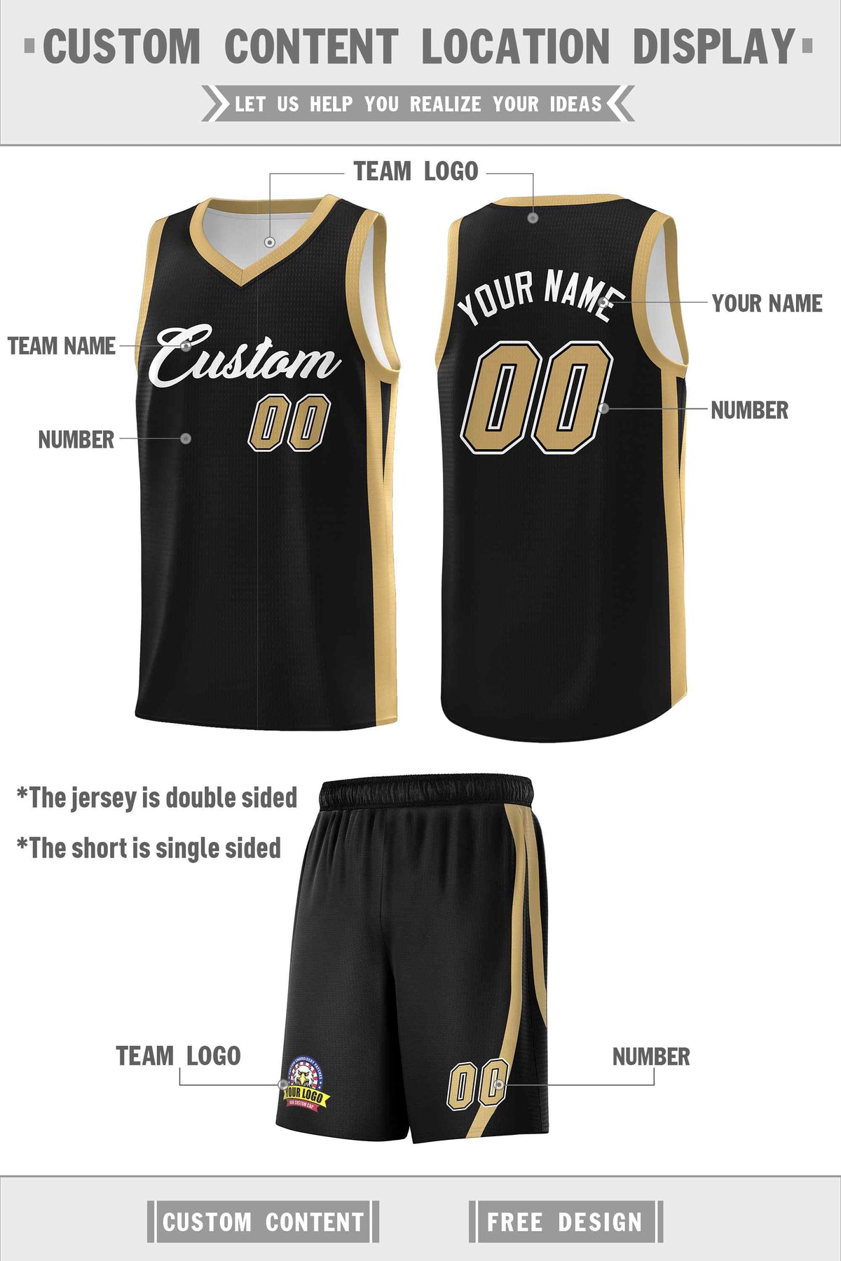 Custom Black White Classic Kits Sports Uniform Basketball Jersey | KXKSHOP