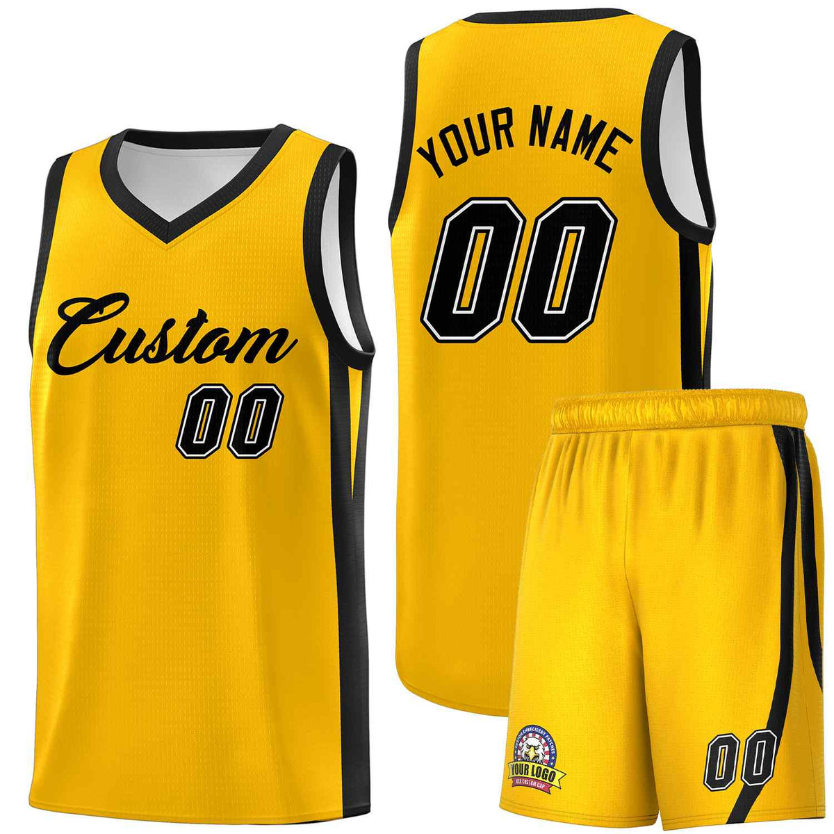 Custom Yellow Black Classic Kits Sports Uniform Basketball Jersey | KXKSHOP