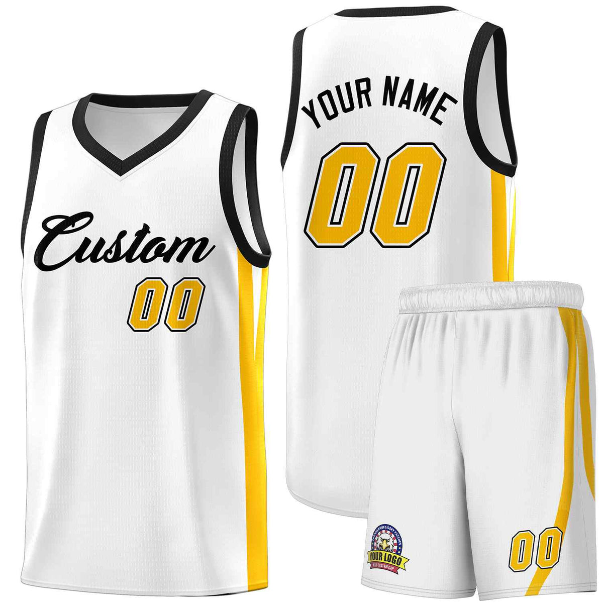 Custom White Black Classic Kits Sports Uniform Basketball Jersey | KXKSHOP