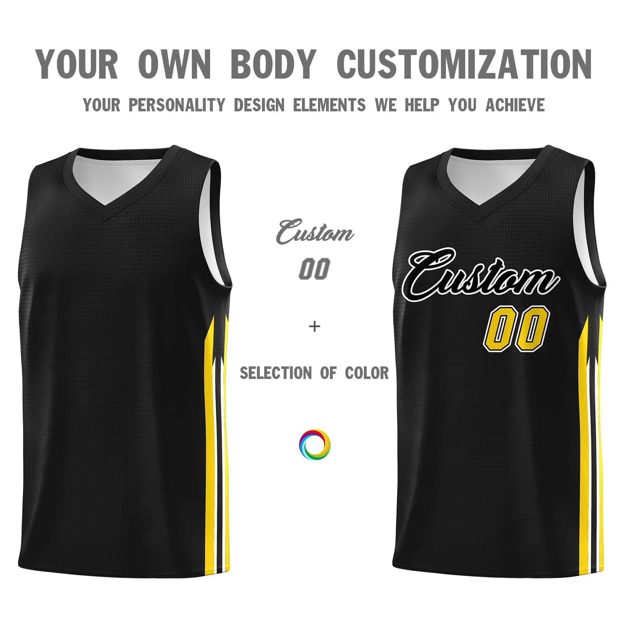 Custom Black White Classic Sets Sports Uniform Basketball Jersey