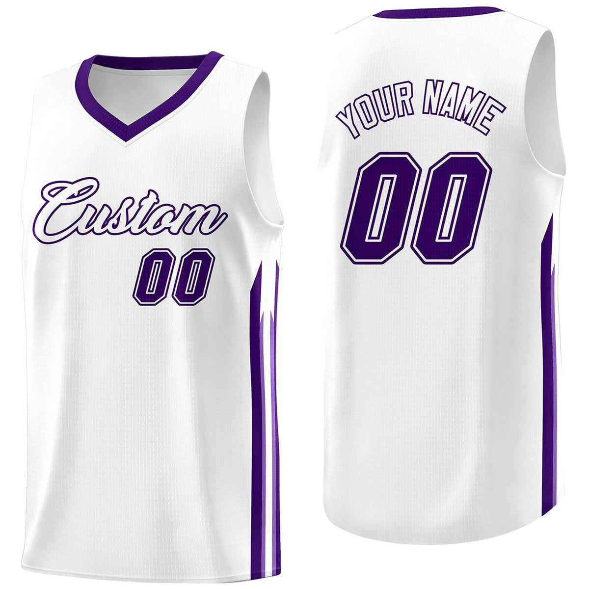 Custom White Purple Classic Tops Athletic Casual Basketball Jersey | KXKSHOP