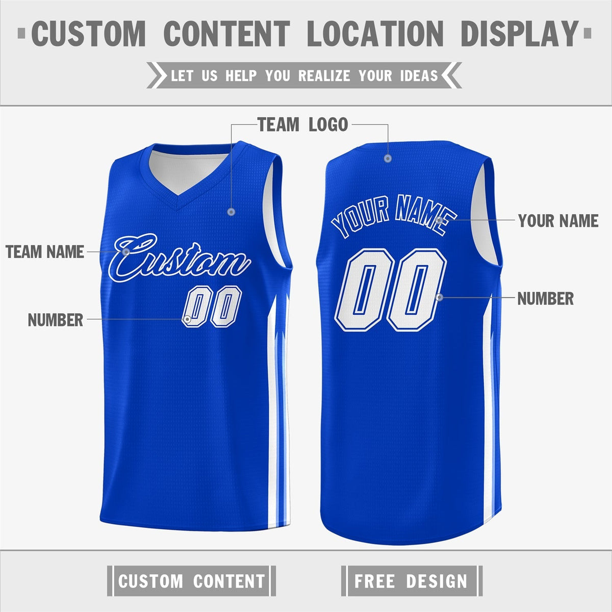 Custom Navy White Classic Tops Fashion Sportwear Basketball Jersey | KXKSHOP