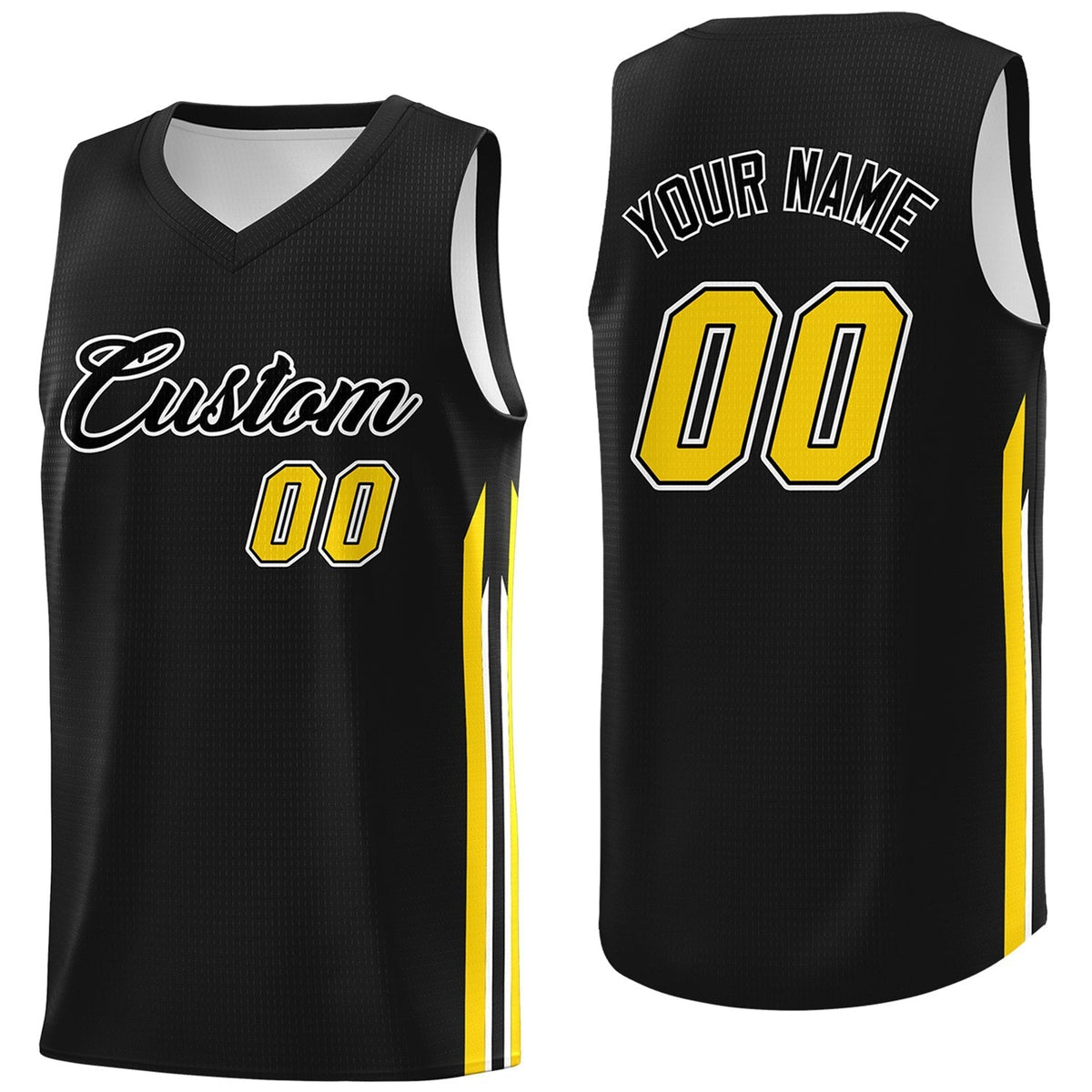 Custom  Black Yellow Classic Tops Sport Game Basketball Jersey | KXKSHOP