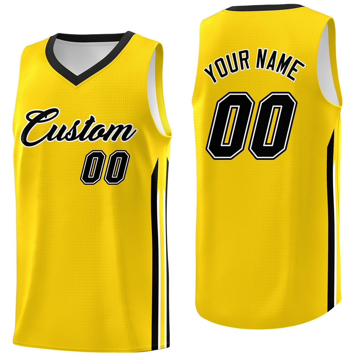 Custom Yellow Black Classic Tops Athletic Casual Basketball Jersey | KXKSHOP