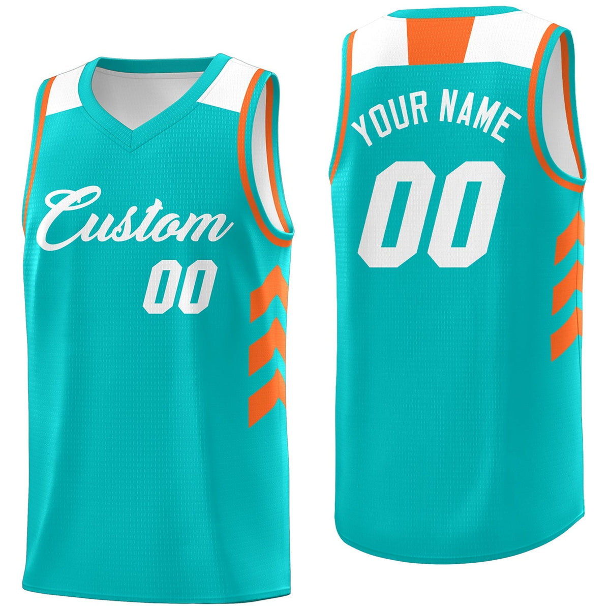 Custom Light Green White-Orange Classic Tops Fashion Sportwear Basketball Jersey