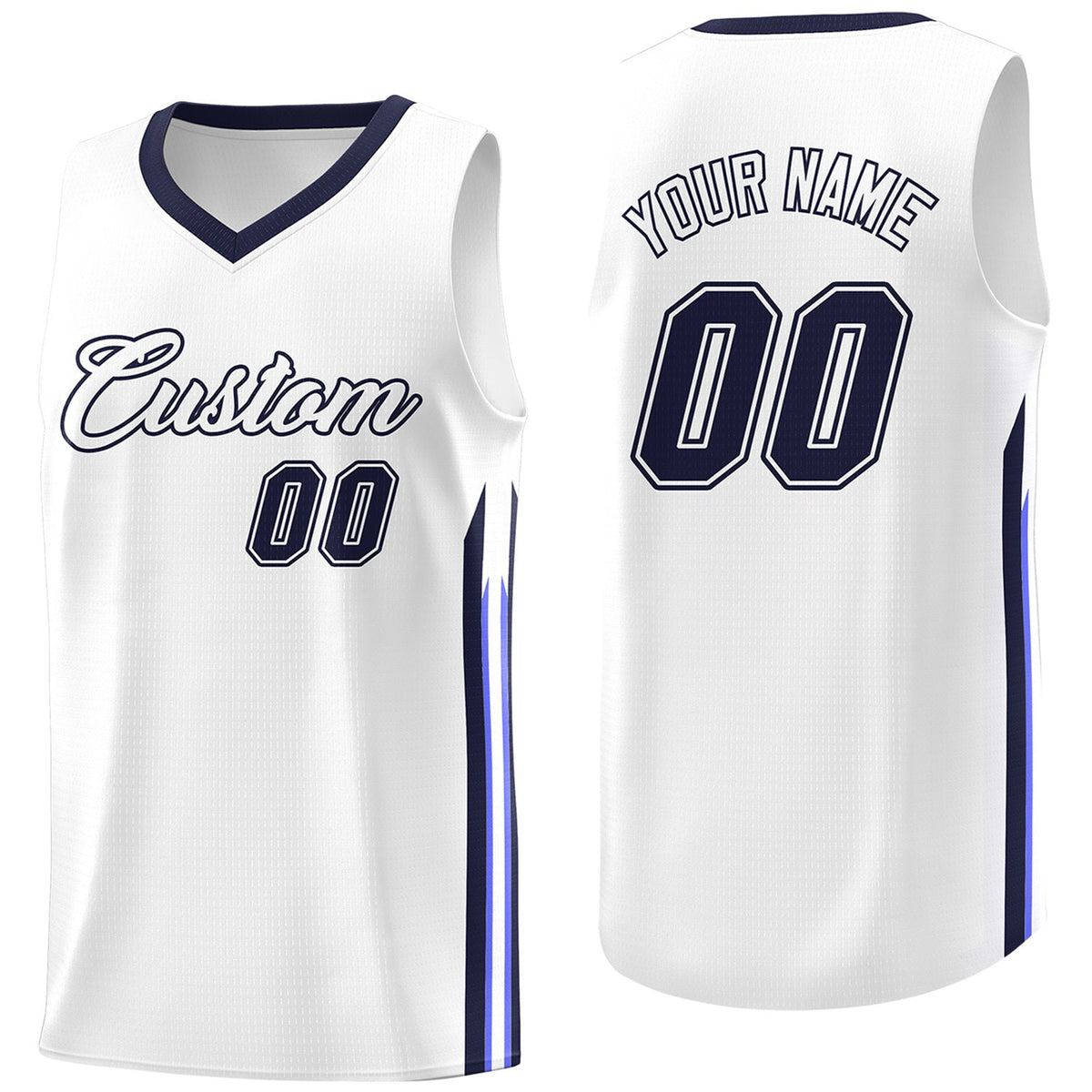 Custom White Navy Classic Tops Athletic Casual Basketball Jersey | KXKSHOP