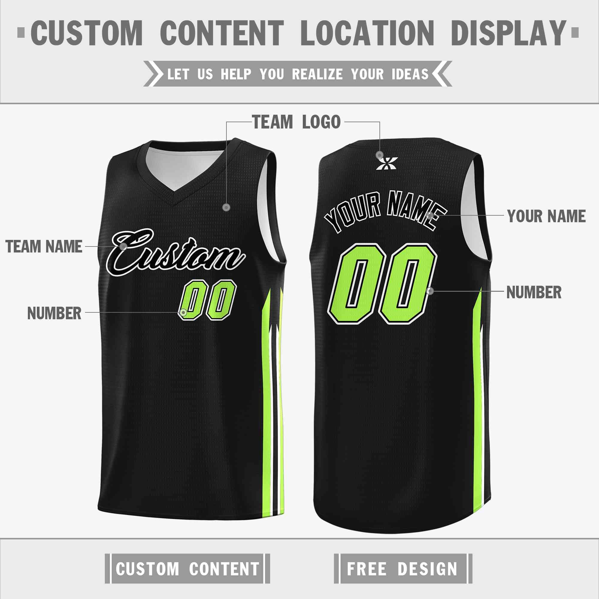 Custom Neon Green White-Navy Classic kits Sports Uniform Basketball Jersey| KXKSHOP