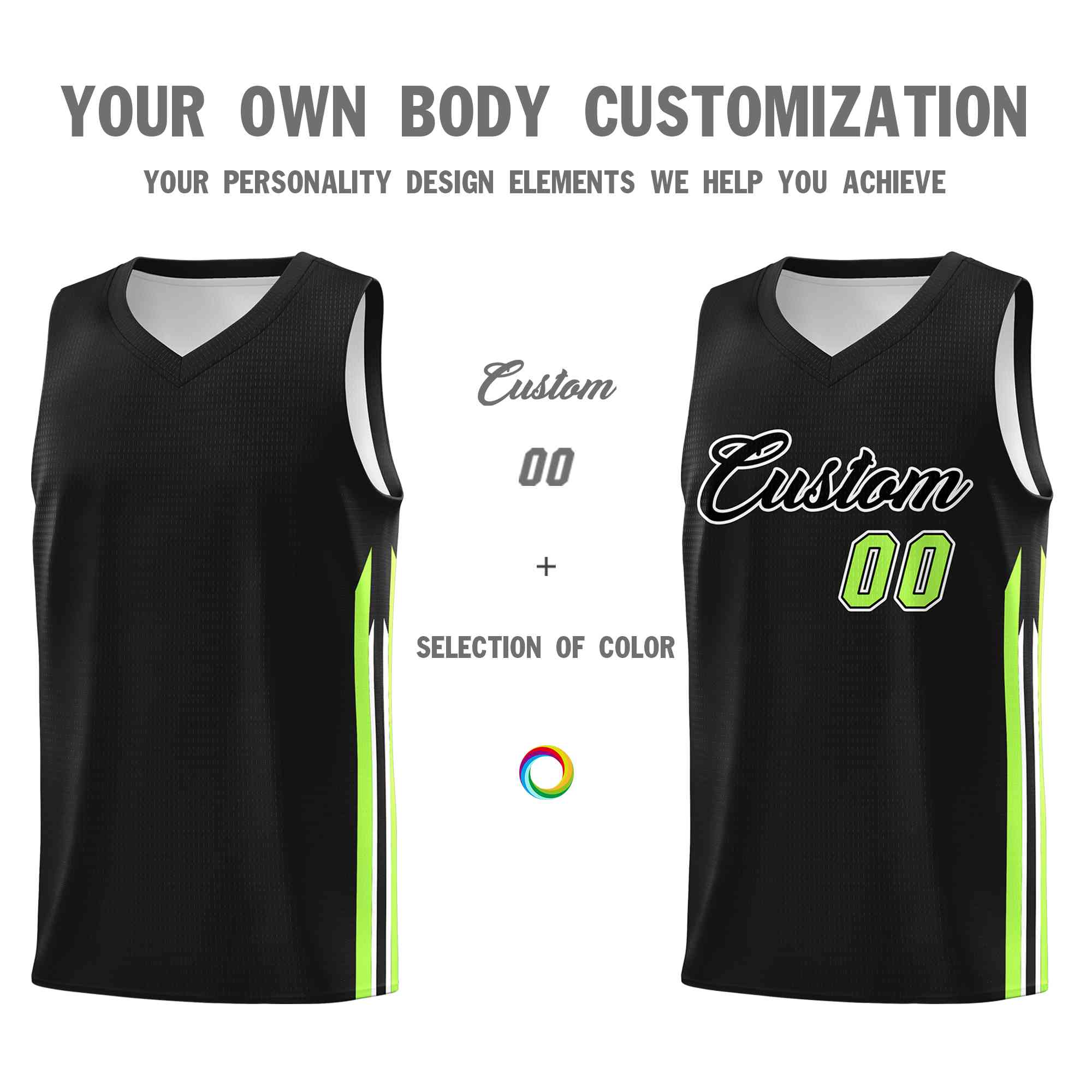 Custom Neon Green White-Navy Classic kits Sports Uniform Basketball Jersey| KXKSHOP