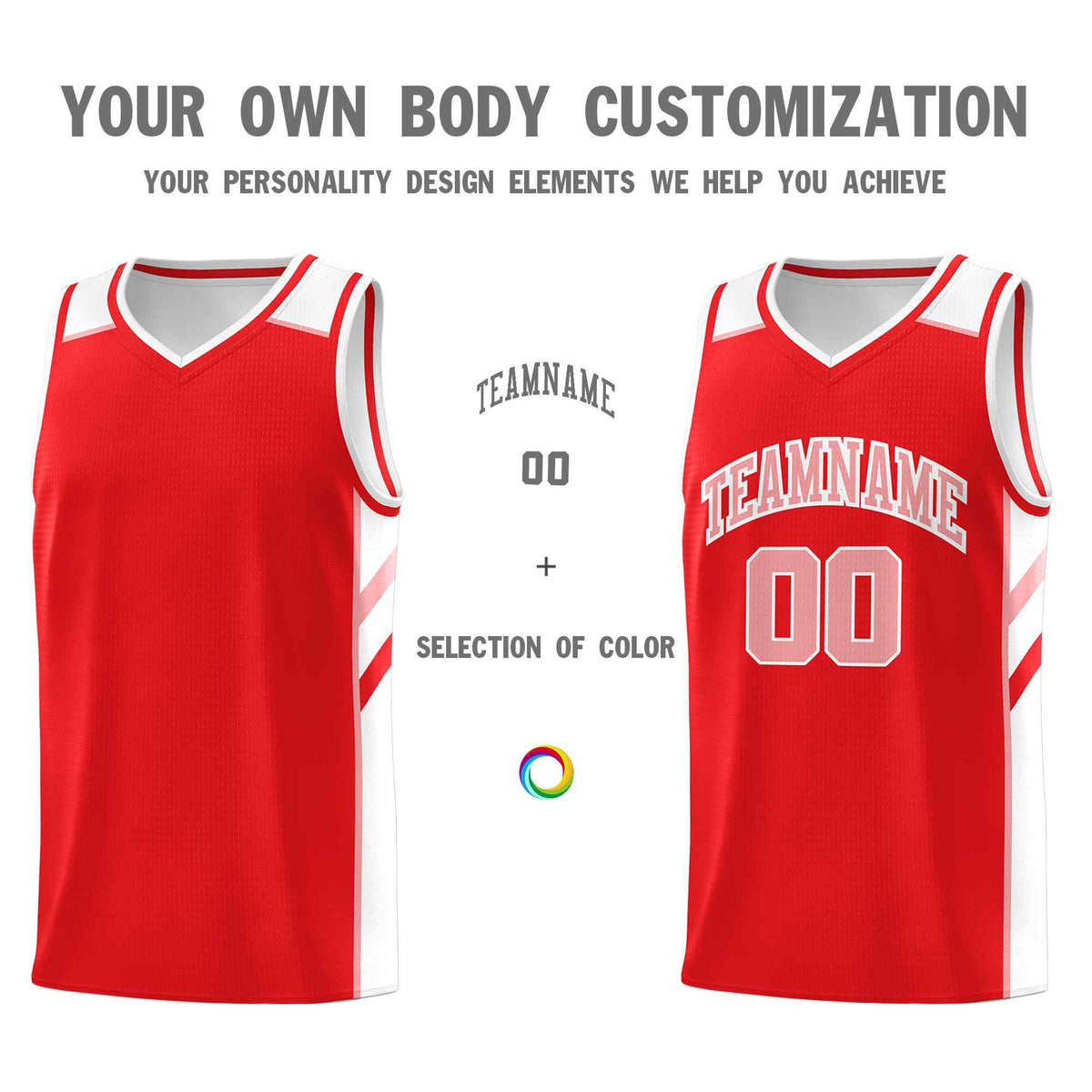 Custom Red Pink-White Classic Sets Sports Uniform Basketball Jersey