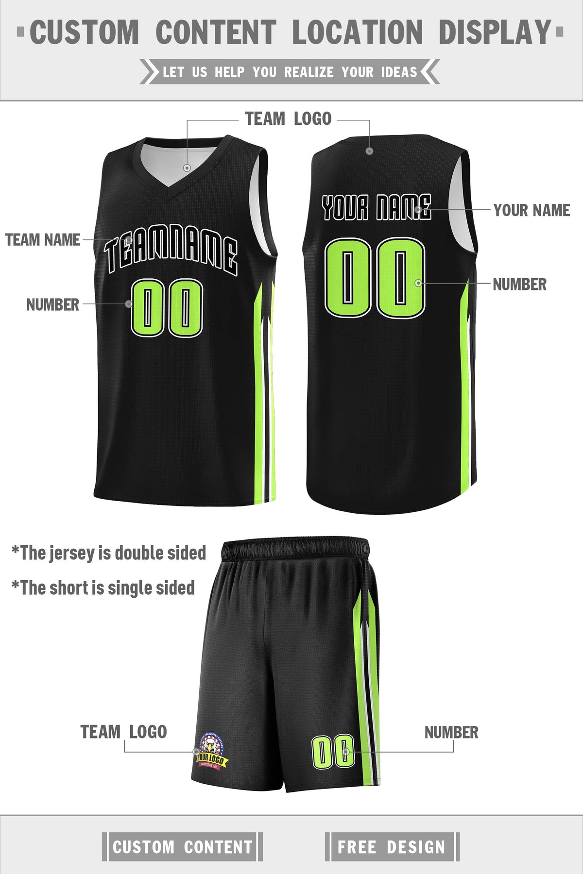 Custom Black White Classic Sets Sports Uniform Basketball Jersey