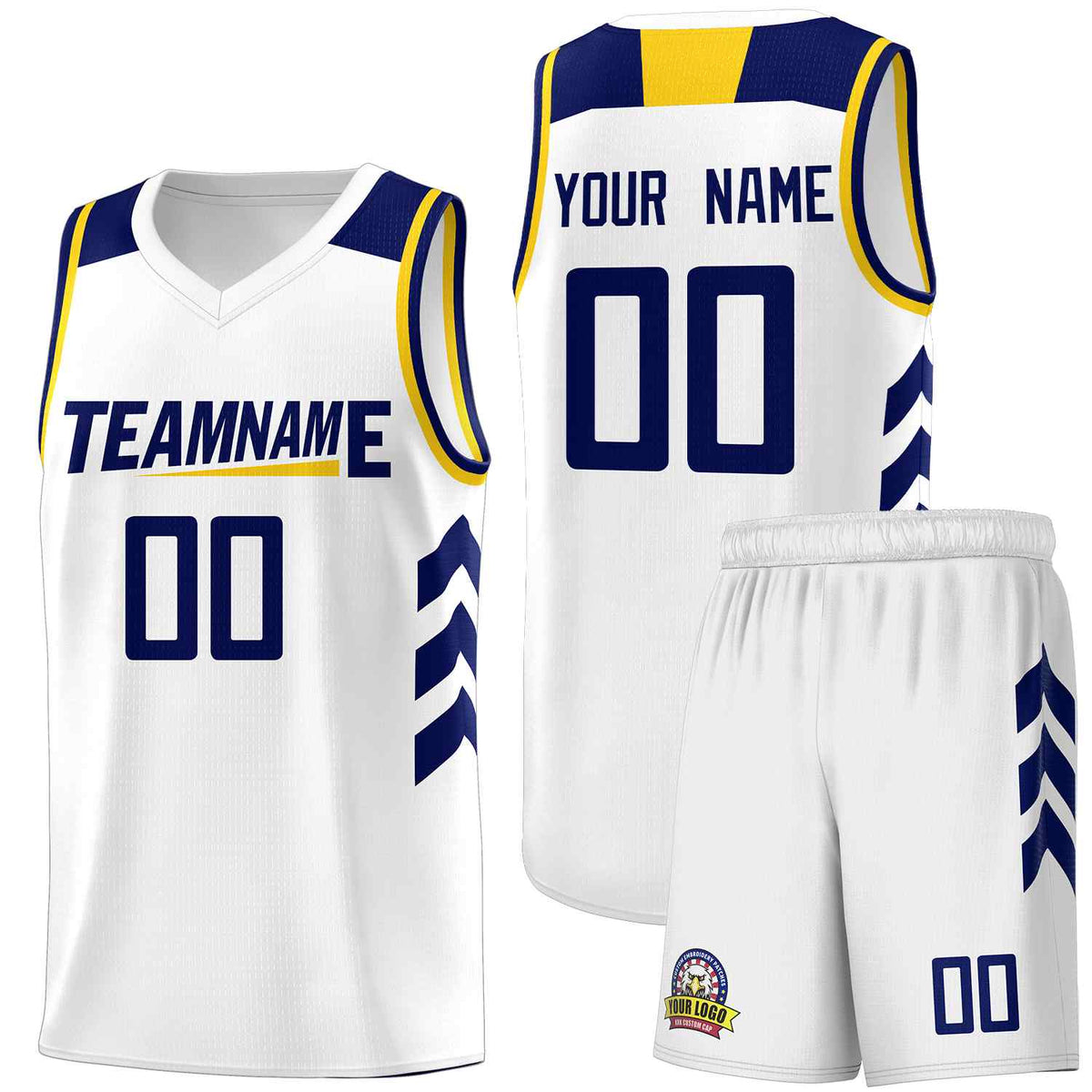 Custom White Navy Classic Kits Sports Uniform Basketball Jersey