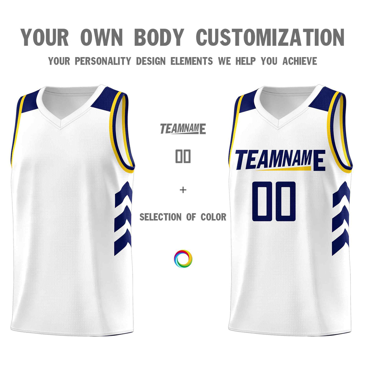 Custom White Navy Classic Sets Sports Uniform Basketball Jersey