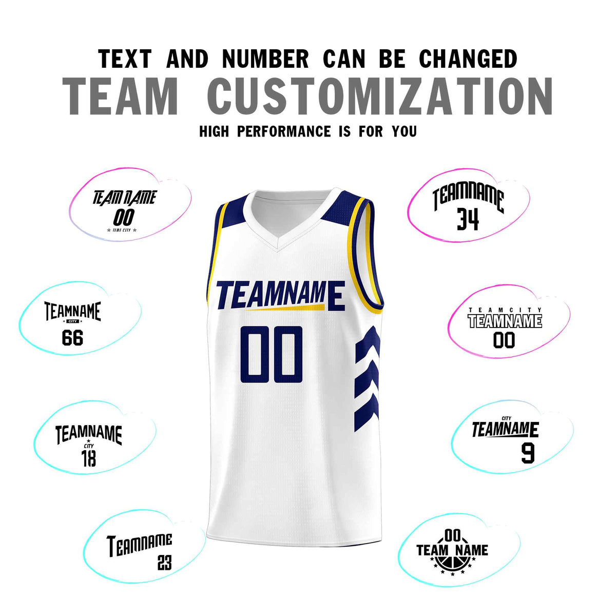 Custom White Navy Classic Kits Sports Uniform Basketball Jersey