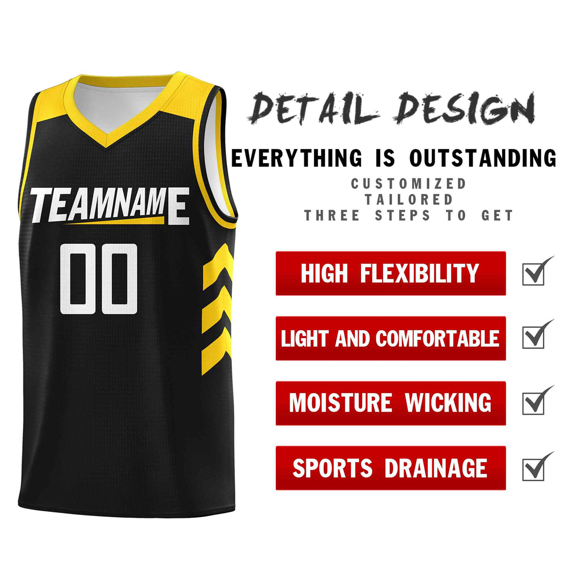 Custom Black White Classic Kits Sports Uniform Basketball Jersey