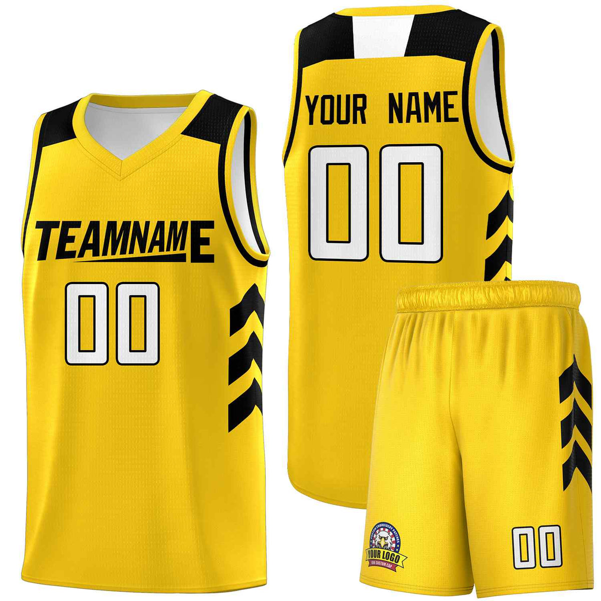 Custom Yellow Black Classic Kits Sports Uniform Basketball Jersey