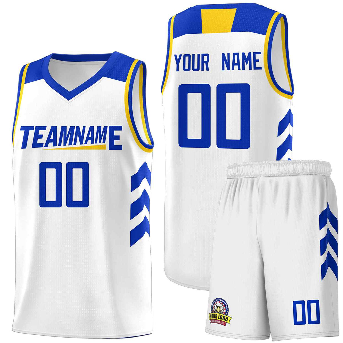 Custom White Royal Classic Kits Sports Uniform Basketball Jersey