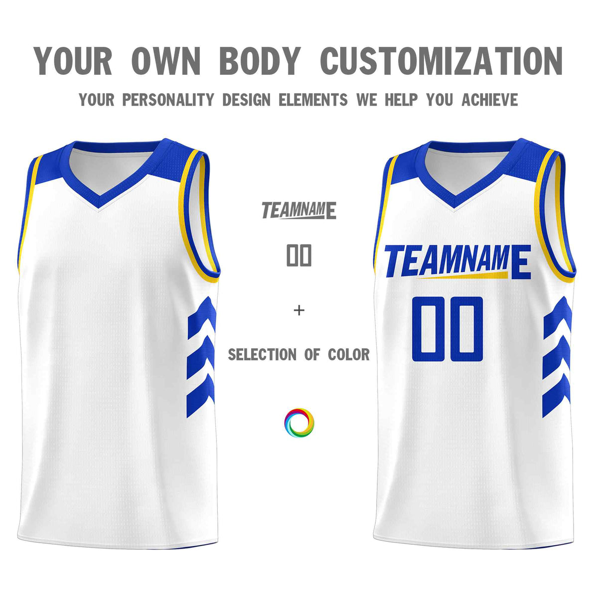 Custom White Royal Classic Kits Sports Uniform Basketball Jersey