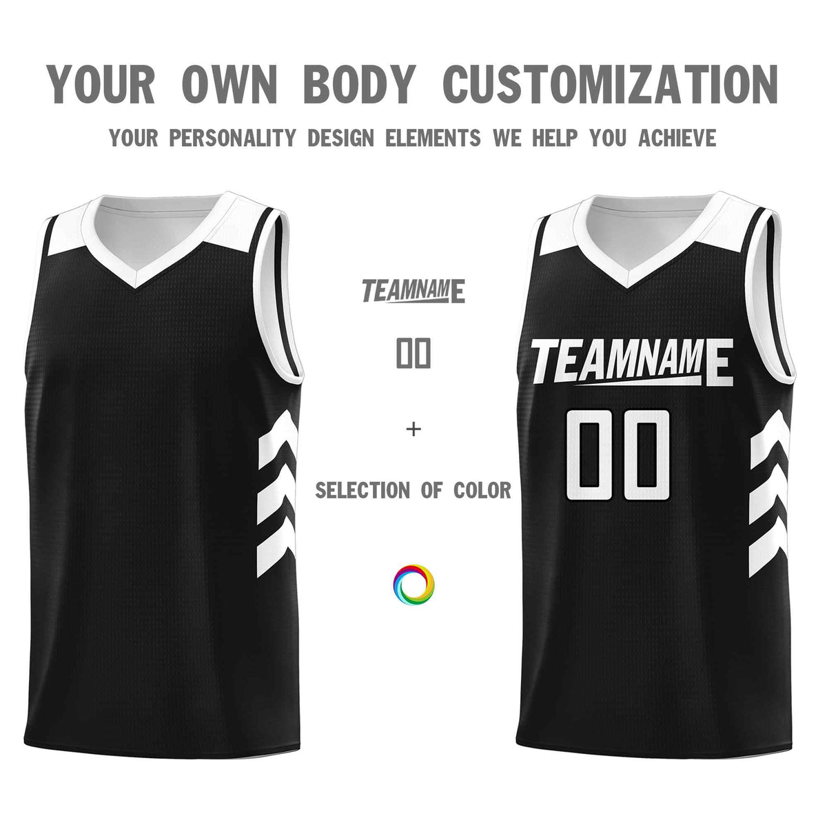 Custom Black White Classic Kits Sports Uniform Basketball Jersey