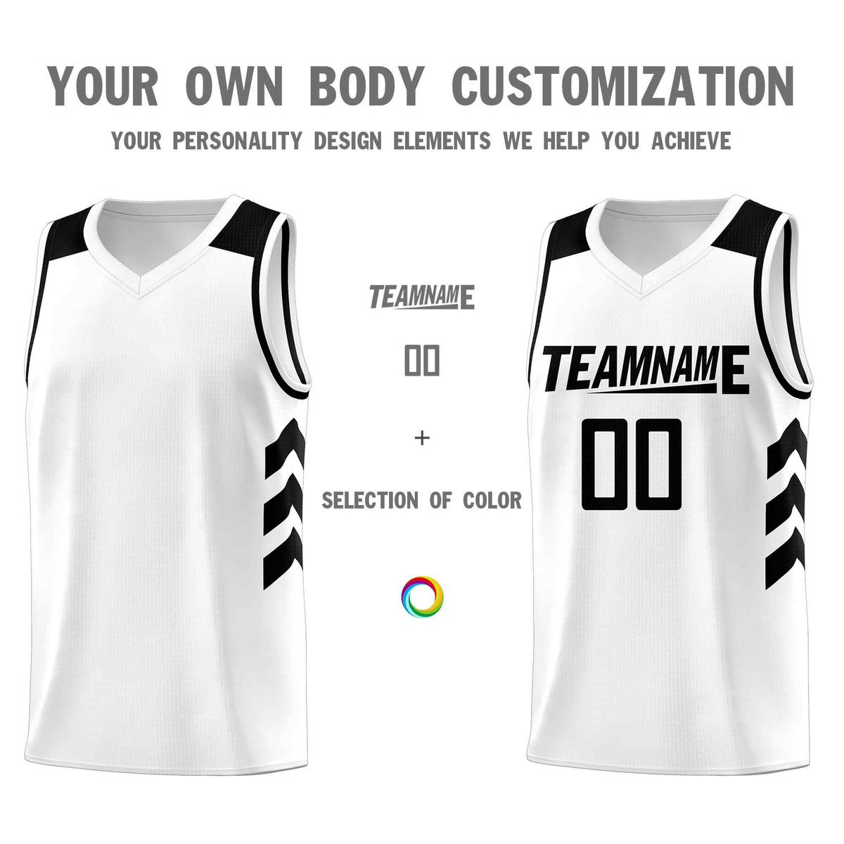 Custom White Black Classic Kits Sports Uniform Basketball Jersey