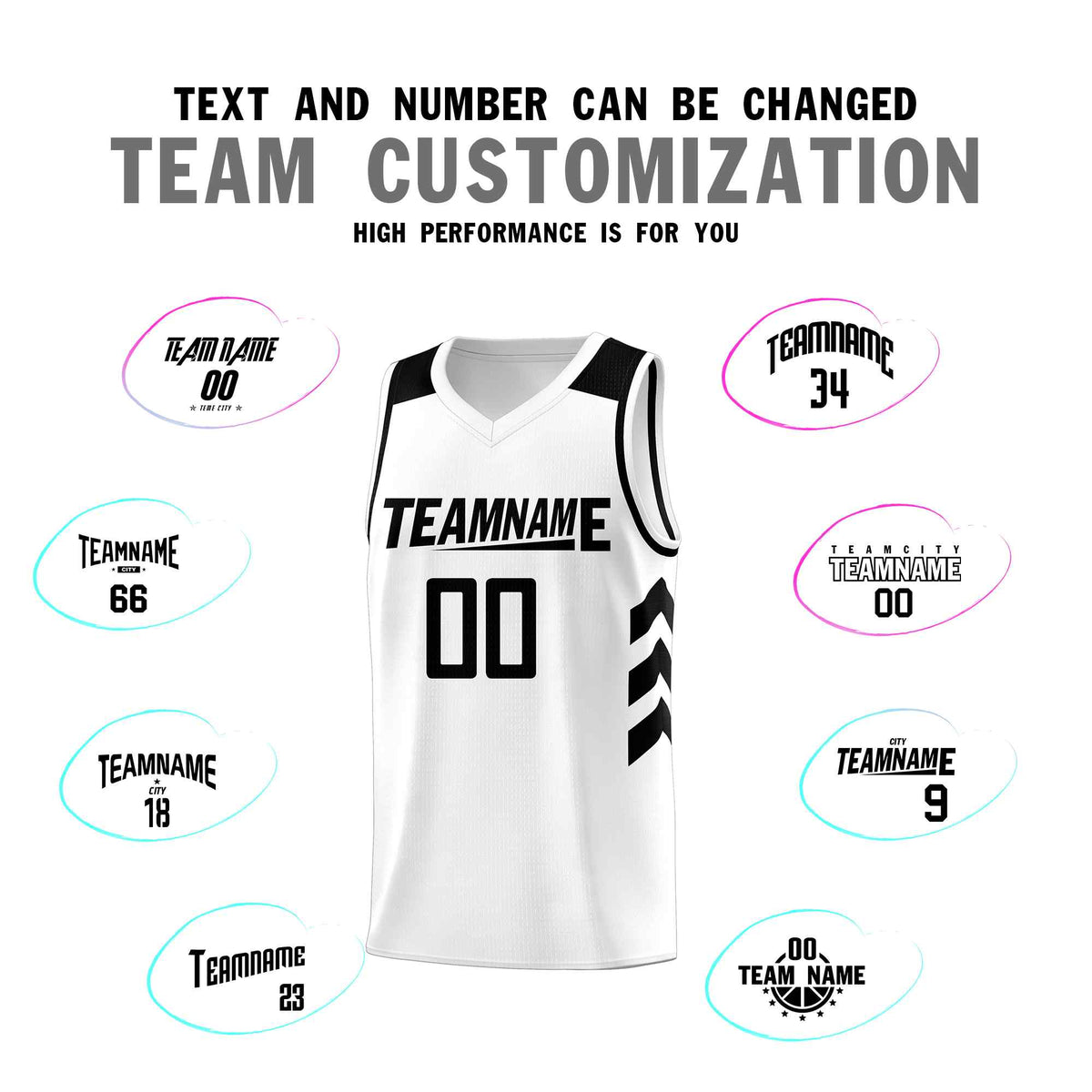 Custom White Black Classic Kits Sports Uniform Basketball Jersey