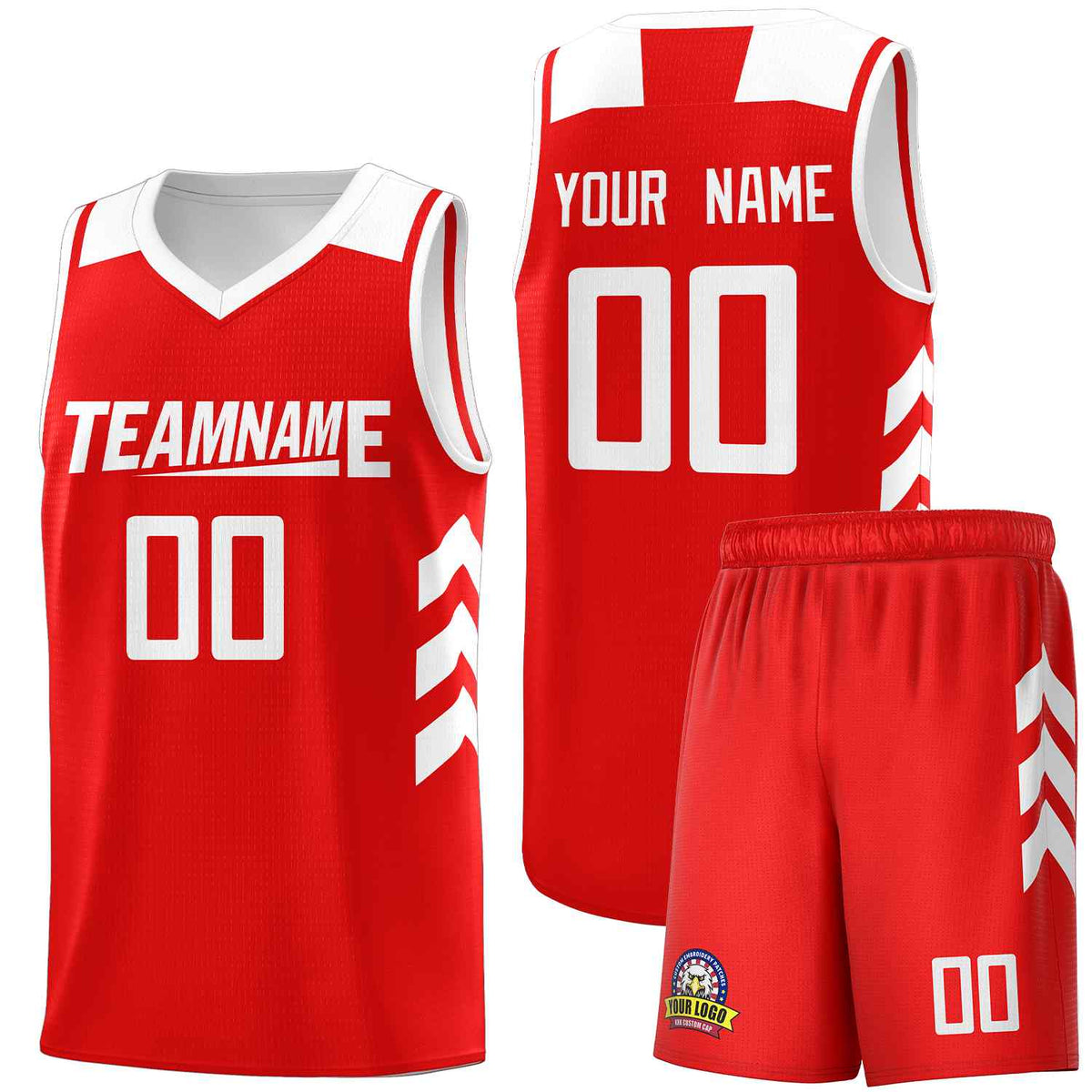 Custom Red White Classic Kits Sports Uniform Basketball Jersey