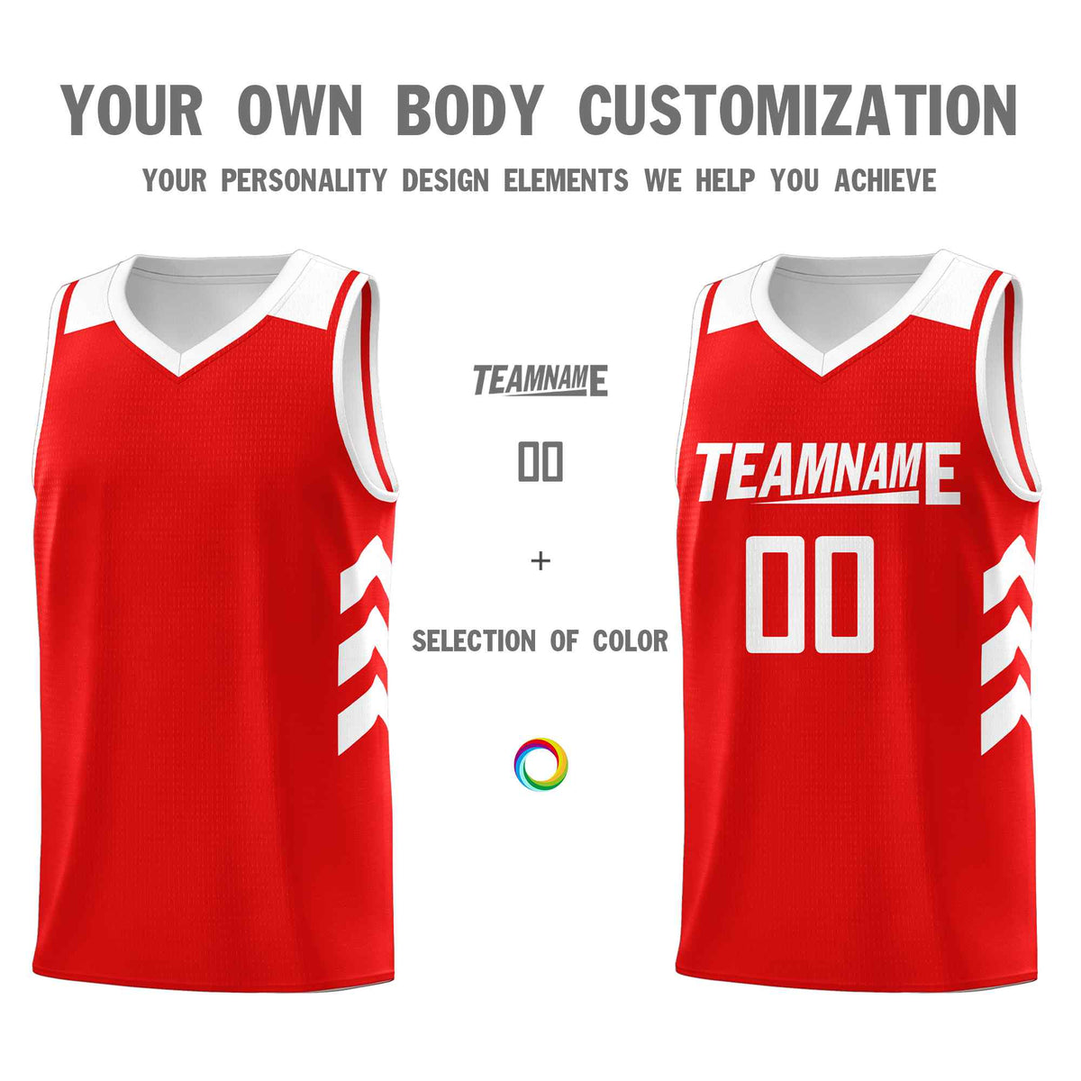 Custom Red White Classic Kits Sports Uniform Basketball Jersey