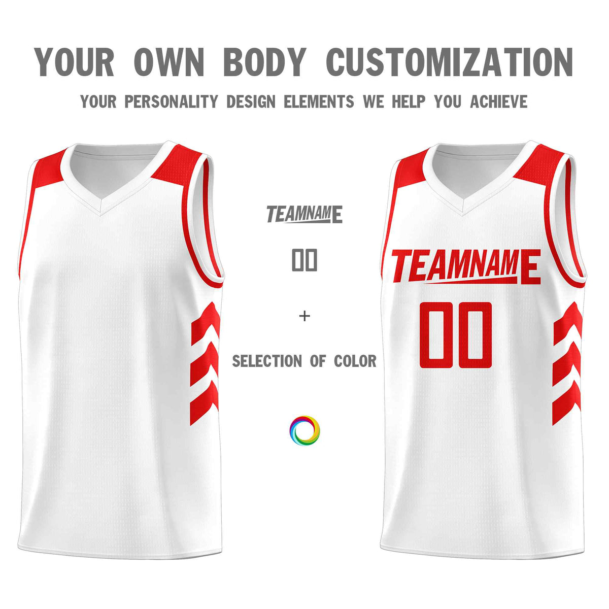Custom White Red Classic Kits Sports Uniform Basketball Jersey