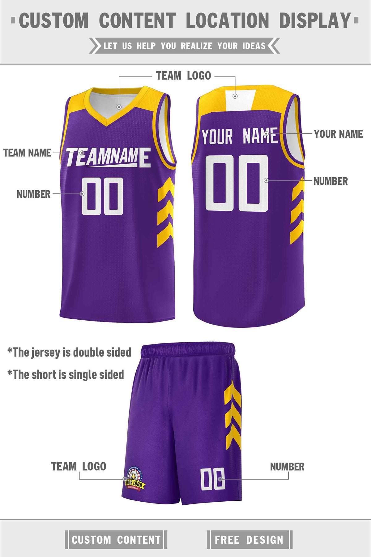 Custom Purple White Classic Kits Sports Uniform Basketball Jersey