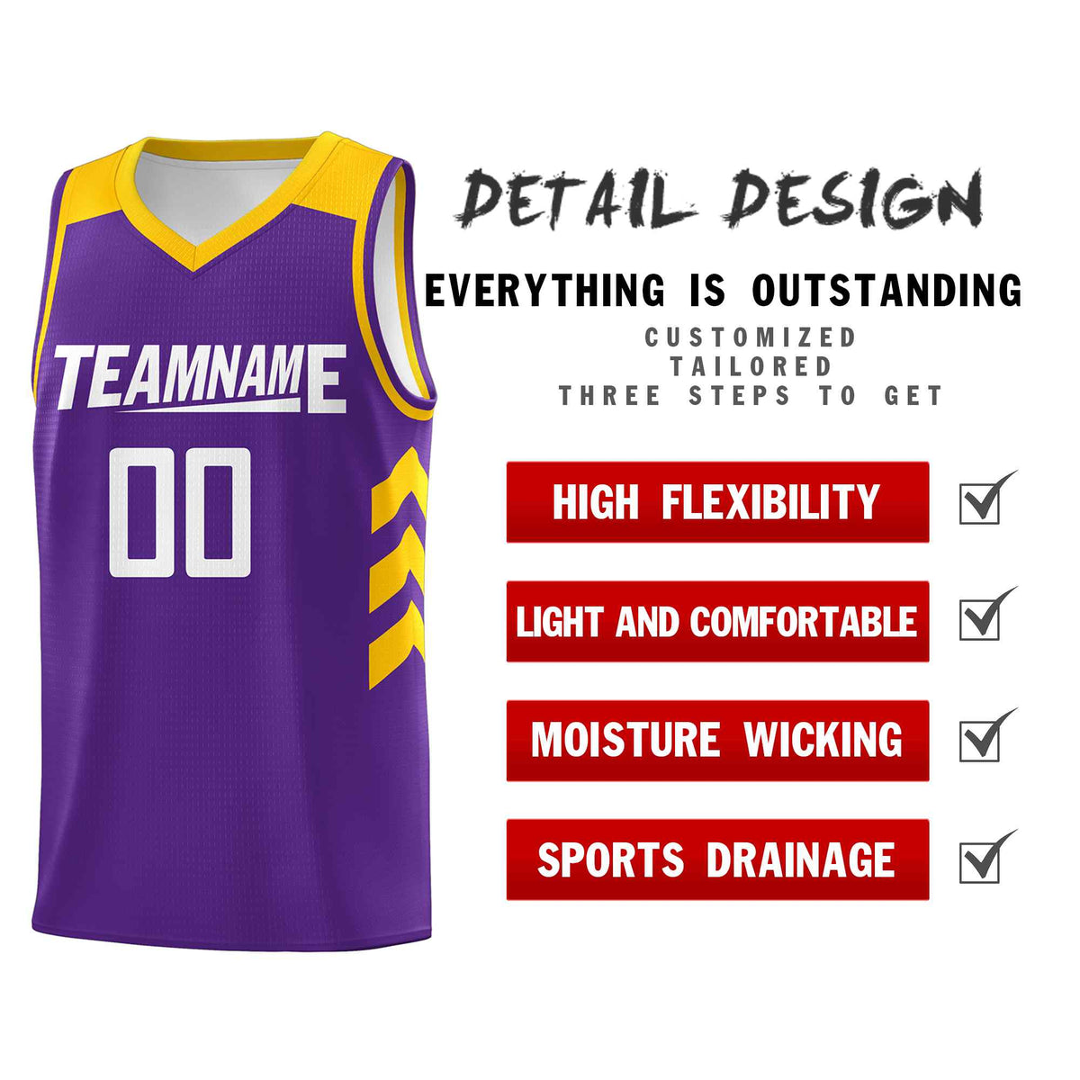 Custom Purple White Classic Kits Sports Uniform Basketball Jersey