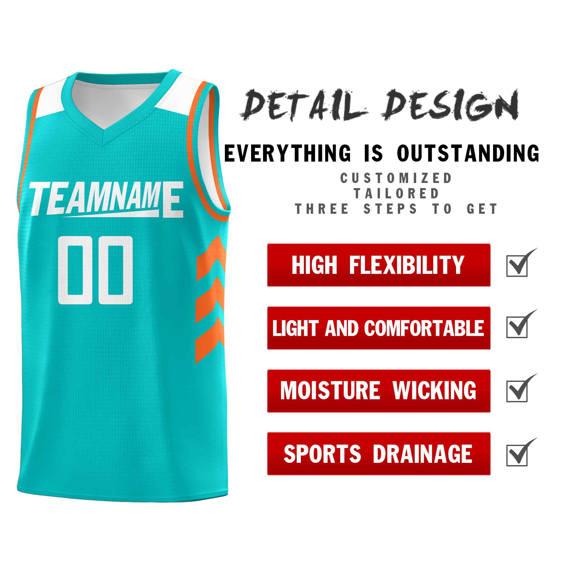 Maillot de basket-ball personnalisé Aqua White Classic Kits