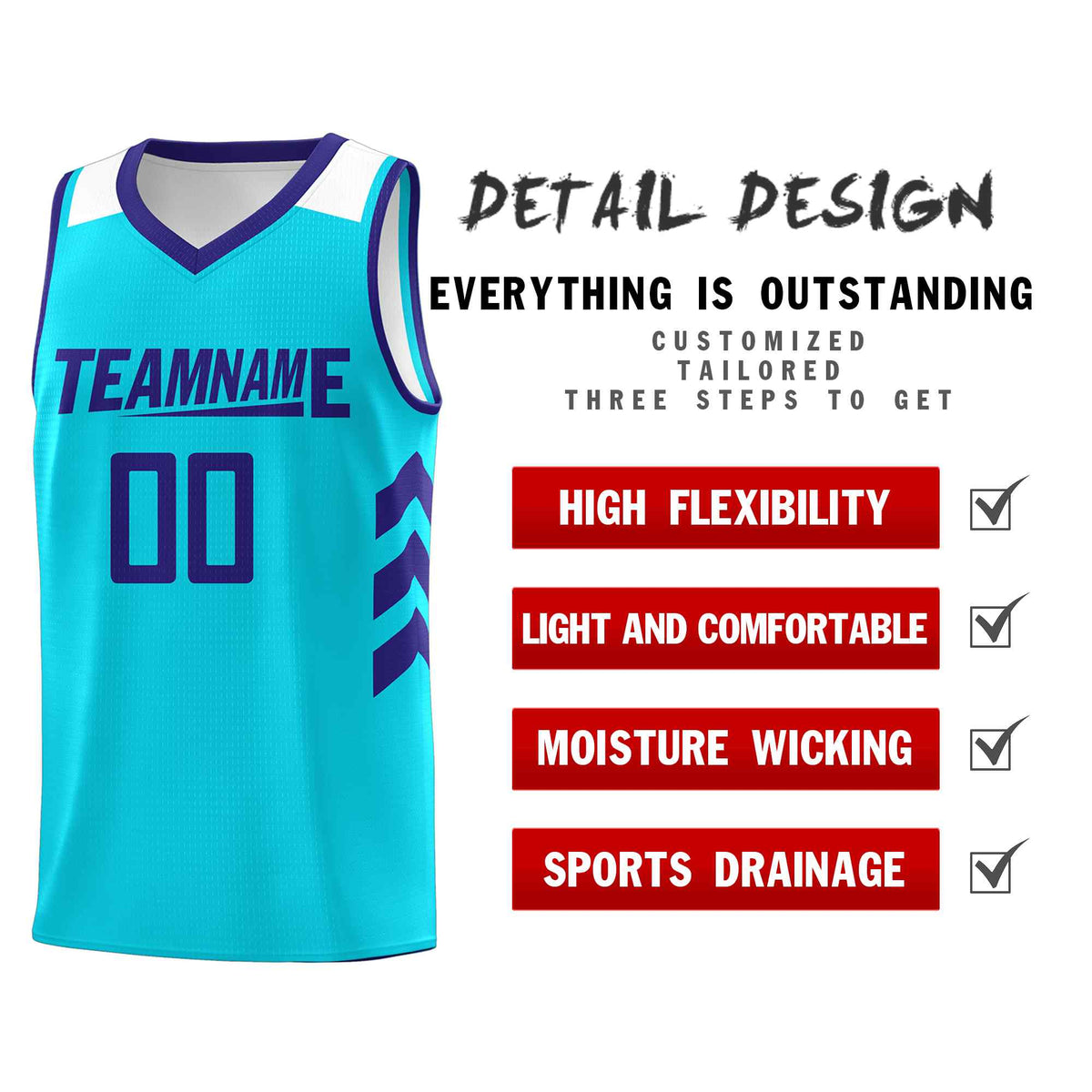 Custom Aqua Royal Classic Kits Sports Uniform Basketball Jersey