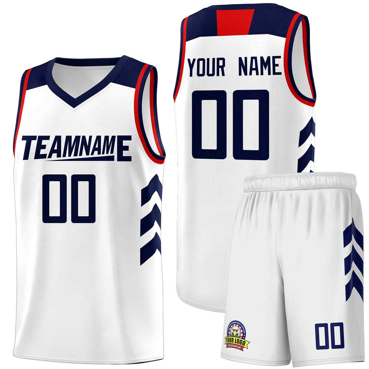 Custom White Navy Classic Kits Sports Uniform Basketball Jersey