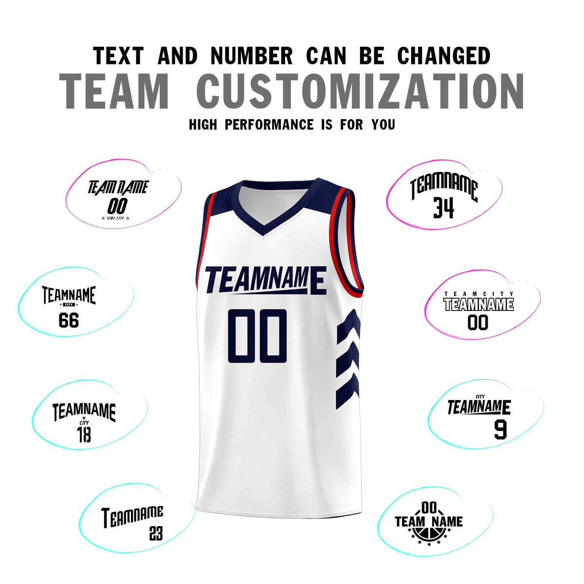 Custom White Navy Classic Kits Sports Uniform Basketball Jersey