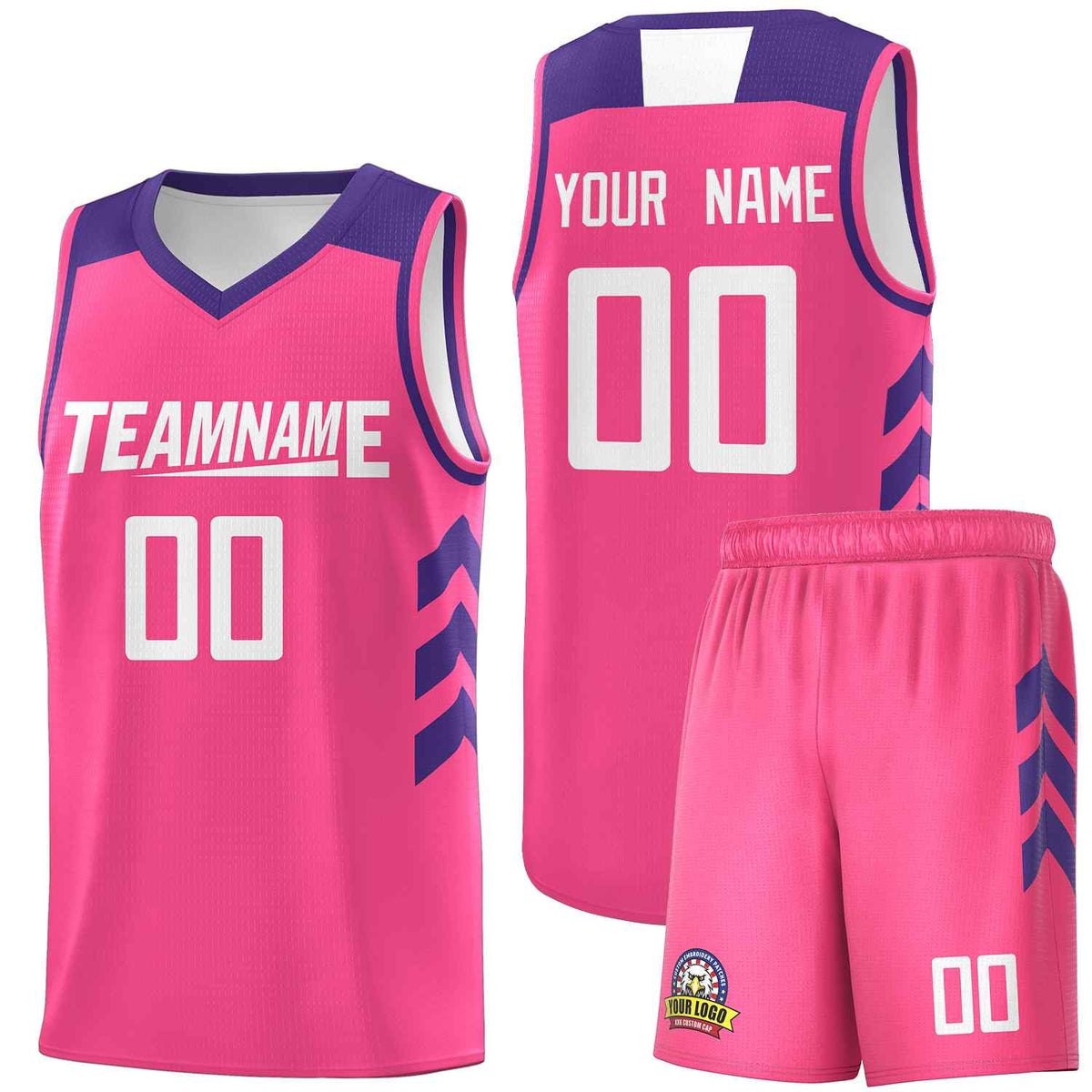 Custom Pink White Classic Kits Sports Uniform Basketball Jersey